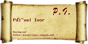 Pável Ivor névjegykártya